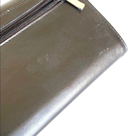 Esprit Women's Black Leather Tri Fold Organizer Envelope Clutch Wallet - Picture 10 of 10